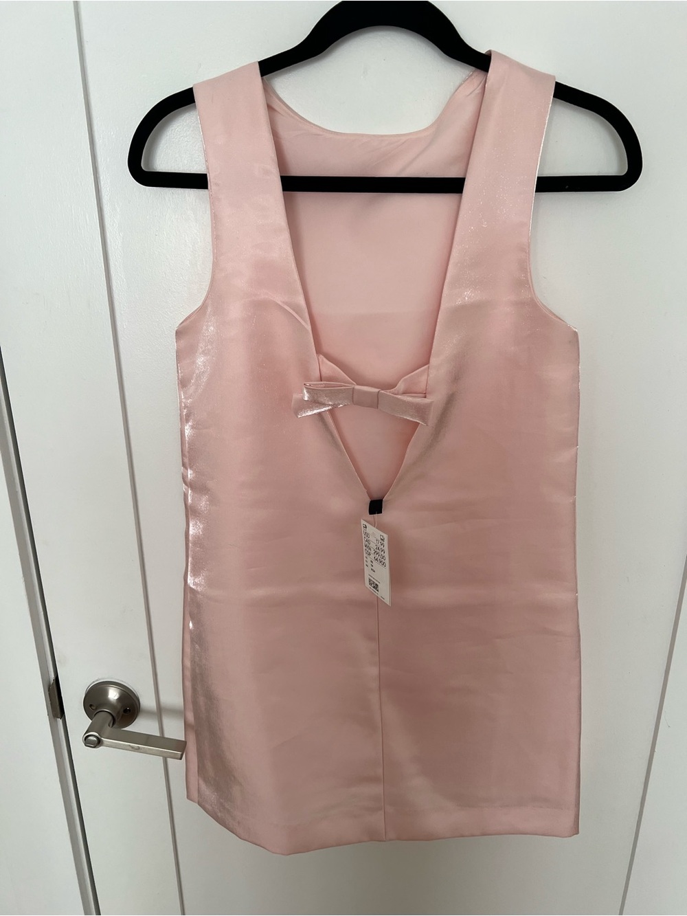 H&M Blush Pink Bow Mini Dress NWT - Picture 4 of 5